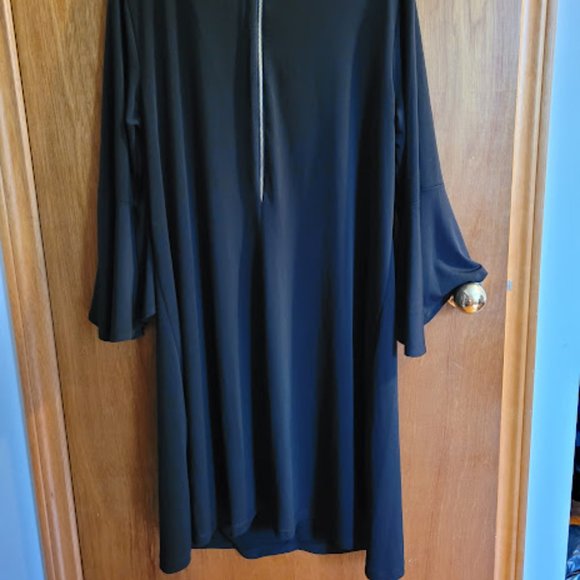 BNWT Additionelle Black Flare Trumpet Sleeve Dress 2x - Picture 7 of 9